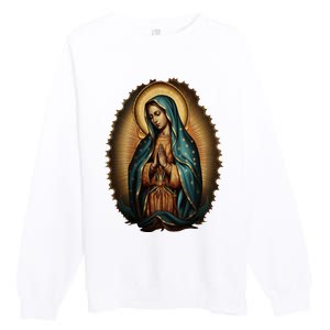 Our Lady Virgen De Guadalupe Virgin Mary Catholic Saint Art Premium Crewneck Sweatshirt