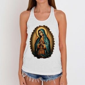 Our Lady Virgen De Guadalupe Virgin Mary Catholic Saint Art Women's Knotted Racerback Tank