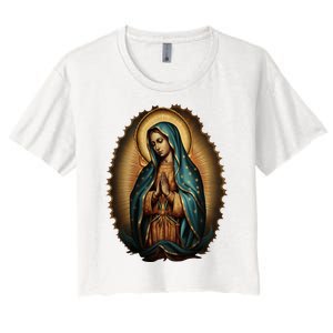 Our Lady Virgen De Guadalupe Virgin Mary Catholic Saint Art Women's Crop Top Tee