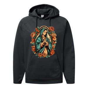 Our Lady Virgen De Guadalupe Virgin Mary Catholic Saint Art Performance Fleece Hoodie