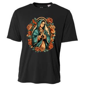 Our Lady Virgen De Guadalupe Virgin Mary Catholic Saint Art Cooling Performance Crew T-Shirt