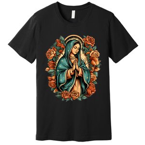 Our Lady Virgen De Guadalupe Virgin Mary Catholic Saint Art Premium T-Shirt