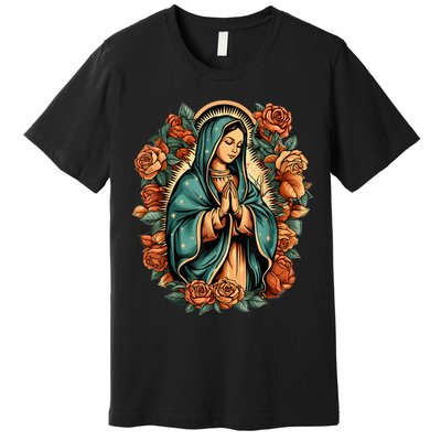 Our Lady Virgen De Guadalupe Virgin Mary Catholic Saint Art Premium T-Shirt