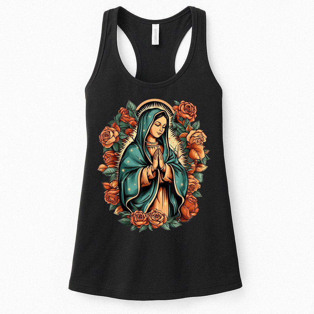 Our Lady Virgen De Guadalupe Virgin Mary Catholic Saint Art Womens Tank Top