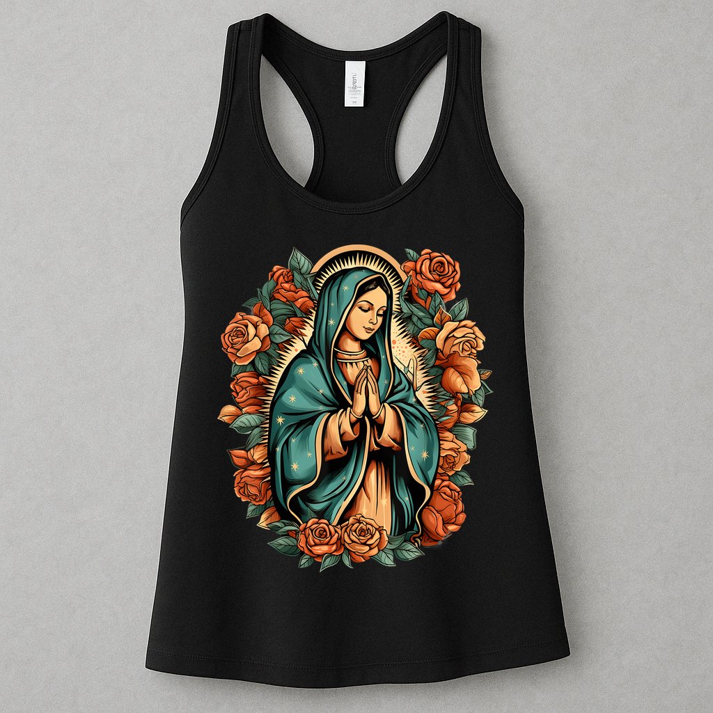 Our Lady Virgen De Guadalupe Virgin Mary Catholic Saint Art Womens Tank Top