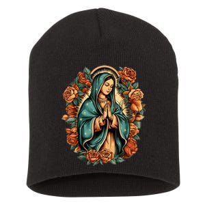 Our Lady Virgen De Guadalupe Virgin Mary Catholic Saint Art Short Acrylic Beanie