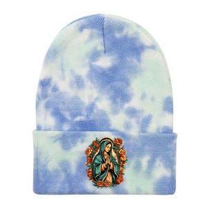 Our Lady Virgen De Guadalupe Virgin Mary Catholic Saint Art Tie Dye 12in Knit Beanie