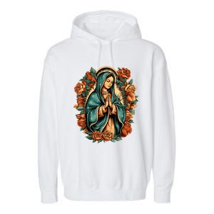 Our Lady Virgen De Guadalupe Virgin Mary Catholic Saint Art Garment-Dyed Fleece Hoodie