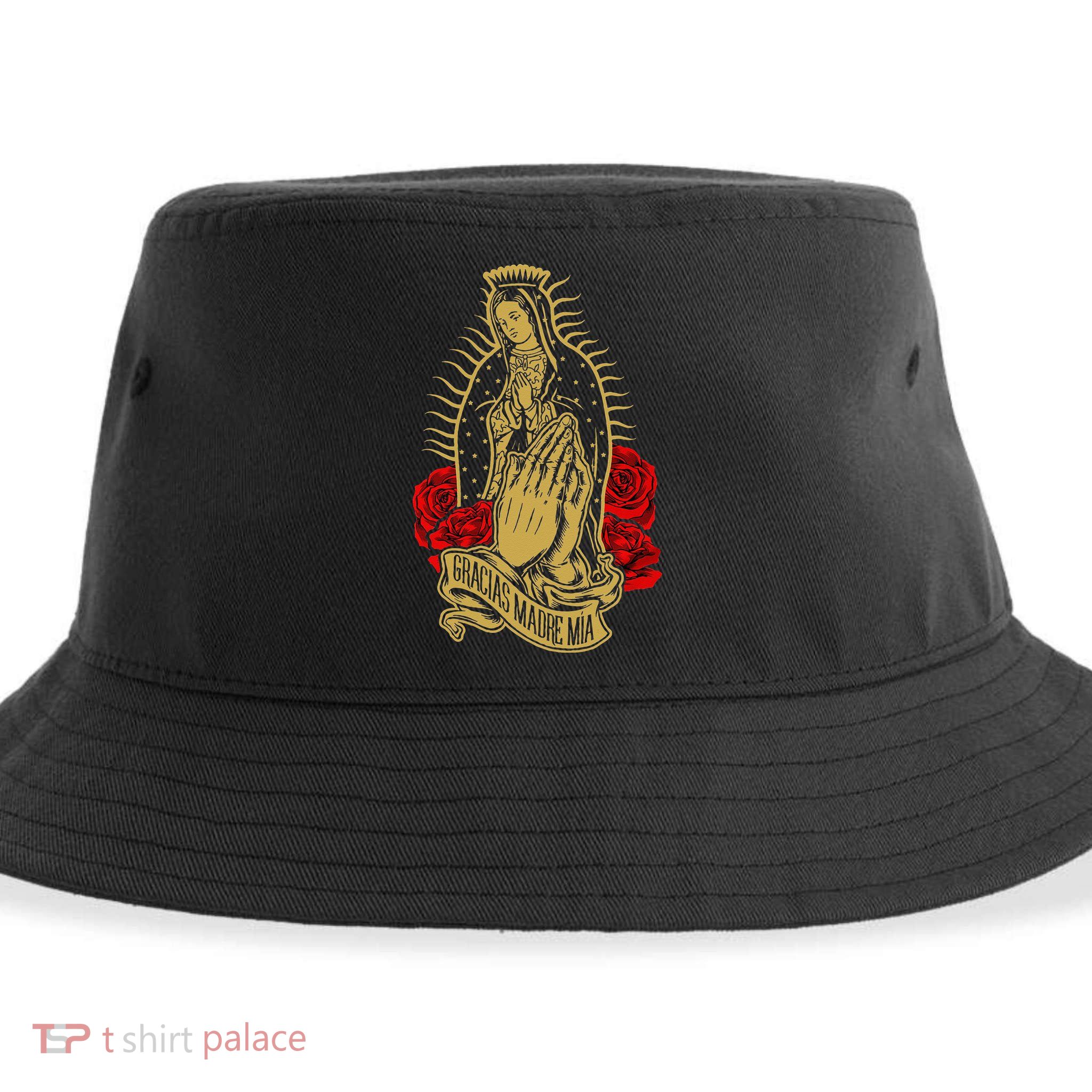 Our Lady Virgen De Guadalupe Virgin Mary Gracias Madre Mía Sustainable Bucket Hat