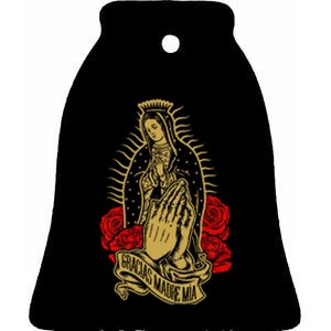 Our Lady Virgen De Guadalupe Virgin Mary Gracias Madre Mía Ceramic Bell Ornament