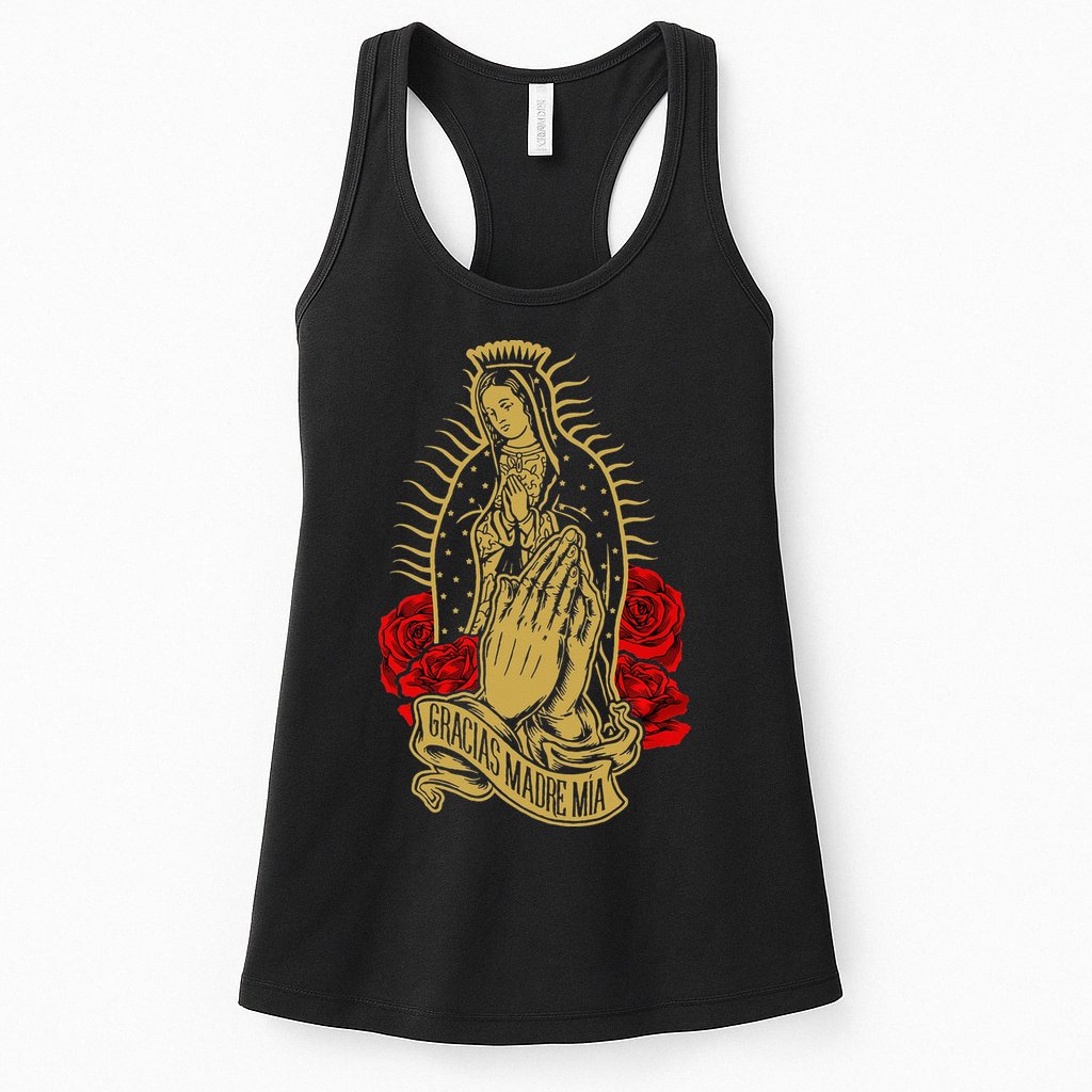 Our Lady Virgen De Guadalupe Virgin Mary Gracias Madre Mía Womens Tank Top