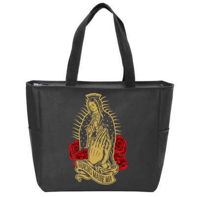 Our Lady Virgen De Guadalupe Virgin Mary Gracias Madre Mía Zip Tote Bag