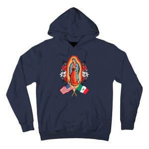 Our Lady Virgen De Guadalupe Mexican American Flag Tall Hoodie