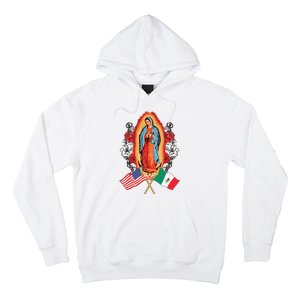 Our Lady Virgen De Guadalupe Mexican American Flag Hoodie