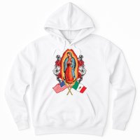 Our Lady Virgen De Guadalupe Mexican American Flag Hoodie