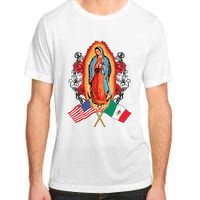 Our Lady Virgen De Guadalupe Mexican American Flag Adult ChromaSoft Performance T-Shirt