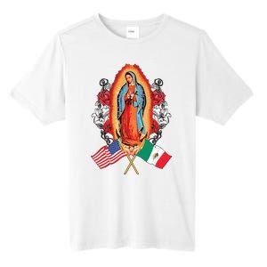 Our Lady Virgen De Guadalupe Mexican American Flag Tall Fusion ChromaSoft Performance T-Shirt