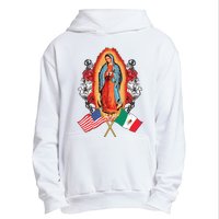 Our Lady Virgen De Guadalupe Mexican American Flag Urban Pullover Hoodie