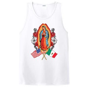 Our Lady Virgen De Guadalupe Mexican American Flag PosiCharge Competitor Tank