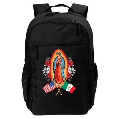 Our Lady Virgen De Guadalupe Mexican American Flag Backpack