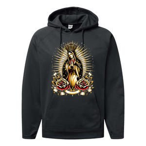 Our Lady Virgen De Guadalupe Virgin Mary Catholic Saint Art Performance Fleece Hoodie