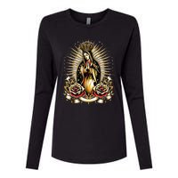 Our Lady Virgen De Guadalupe Virgin Mary Catholic Saint Art Womens Cotton Relaxed Long Sleeve T-Shirt