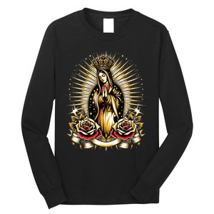 Our Lady Virgen De Guadalupe Virgin Mary Catholic Saint Art Long Sleeve Shirt