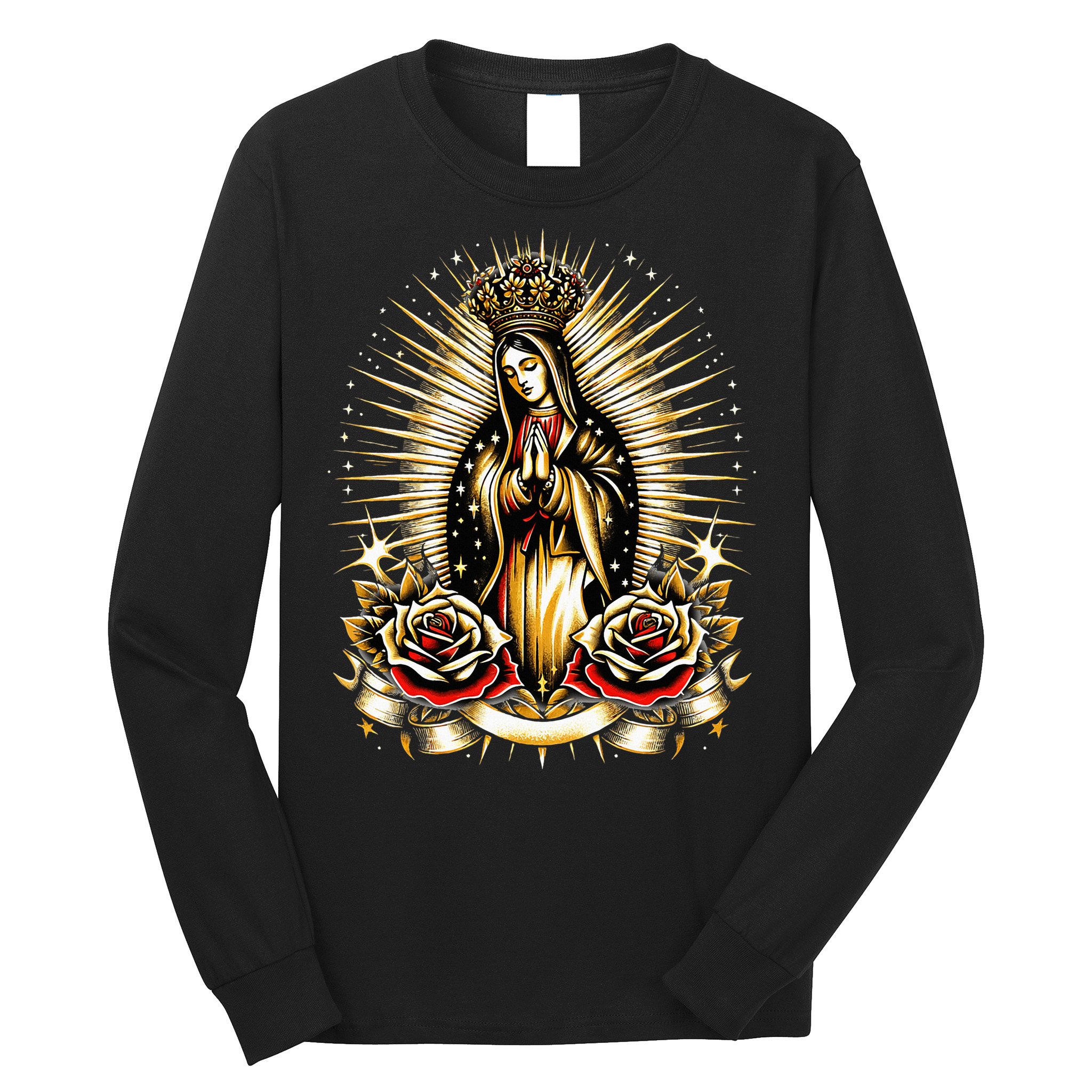Our Lady Virgen De Guadalupe Virgin Mary Catholic Saint Art Long Sleeve Shirt