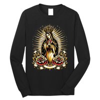 Our Lady Virgen De Guadalupe Virgin Mary Catholic Saint Art Long Sleeve Shirt