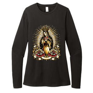 Our Lady Virgen De Guadalupe Virgin Mary Catholic Saint Art Womens CVC Long Sleeve Shirt