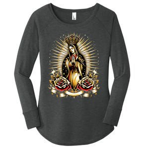 Our Lady Virgen De Guadalupe Virgin Mary Catholic Saint Art Women's Perfect Tri Tunic Long Sleeve Shirt