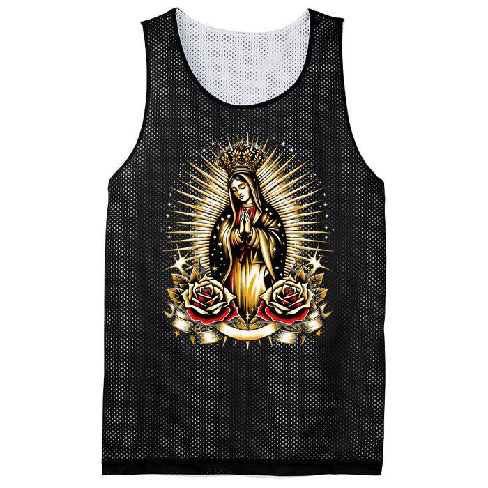 Our Lady Virgen De Guadalupe Virgin Mary Catholic Saint Art Mesh Reversible Basketball Jersey Tank