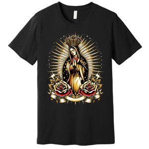 Our Lady Virgen De Guadalupe Virgin Mary Catholic Saint Art Premium T-Shirt