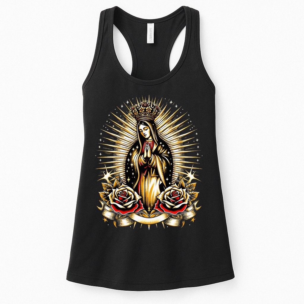 Our Lady Virgen De Guadalupe Virgin Mary Catholic Saint Art Womens Tank Top