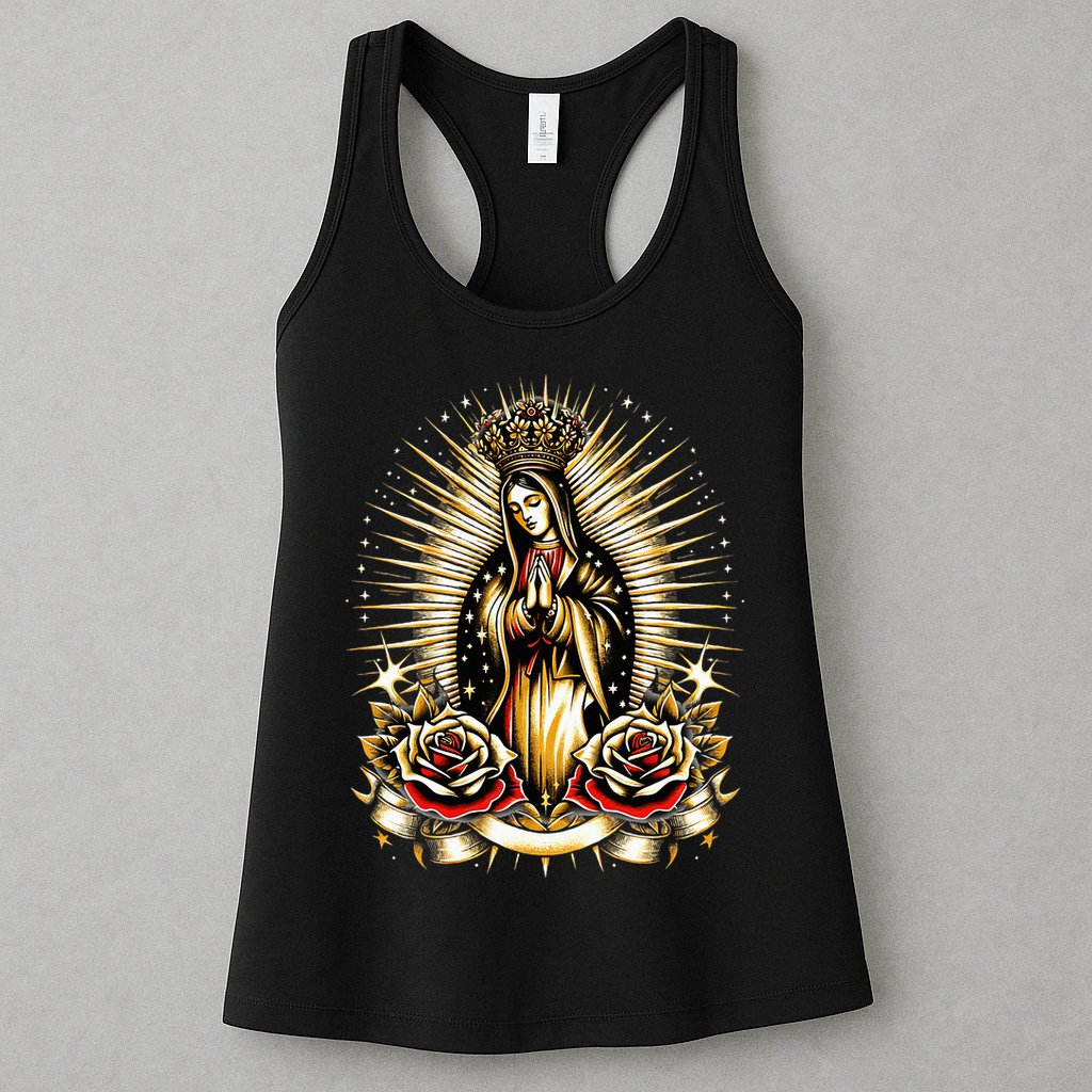 Our Lady Virgen De Guadalupe Virgin Mary Catholic Saint Art Womens Tank Top