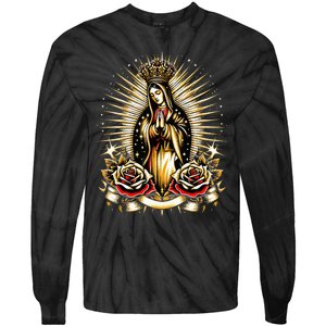 Our Lady Virgen De Guadalupe Virgin Mary Catholic Saint Art Tie-Dye Long Sleeve Shirt