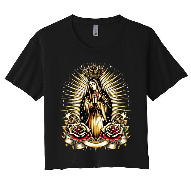 Our Lady Virgen De Guadalupe Virgin Mary Catholic Saint Art Crop Top