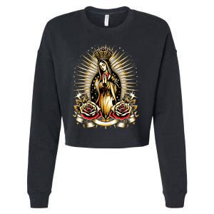 Our Lady Virgen De Guadalupe Virgin Mary Catholic Saint Art Cropped Pullover Crew