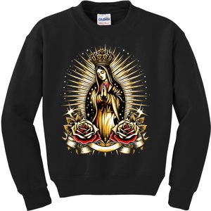 Our Lady Virgen De Guadalupe Virgin Mary Catholic Saint Art Kids Sweatshirt