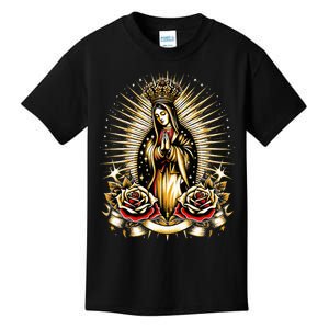 Our Lady Virgen De Guadalupe Virgin Mary Catholic Saint Art Kids T-Shirt