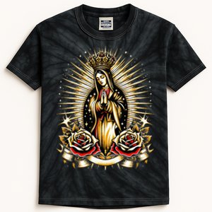 Our Lady Virgen De Guadalupe Virgin Mary Catholic Saint Art Kids Tie-Dye T-Shirt