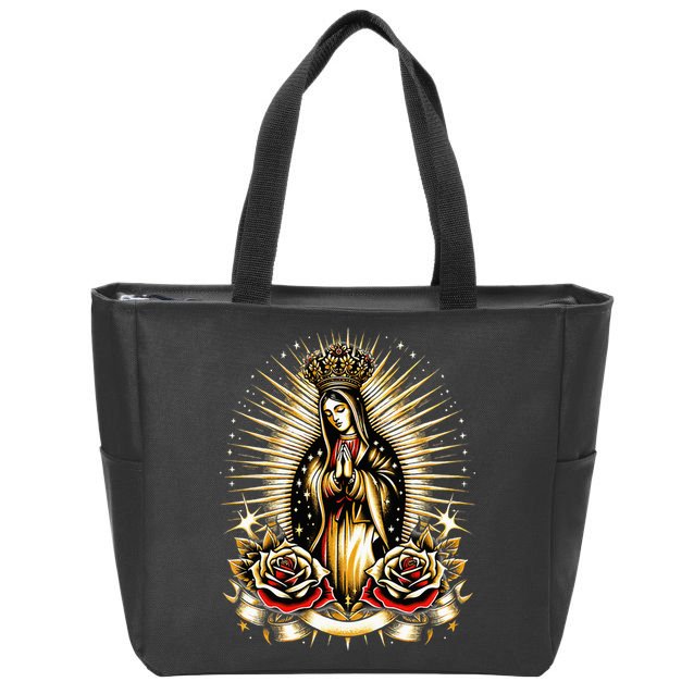 Our Lady Virgen De Guadalupe Virgin Mary Catholic Saint Art Zip Tote Bag