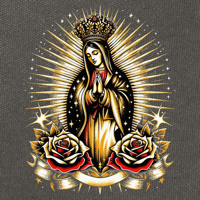 Our Lady Virgen De Guadalupe Virgin Mary Catholic Saint Art Cotton Canvas Backpack
