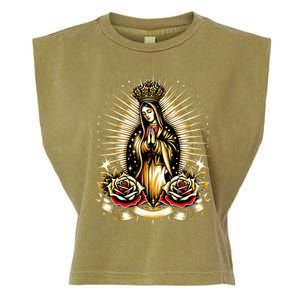 Our Lady Virgen De Guadalupe Virgin Mary Catholic Saint Art Garment-Dyed Women's Muscle Tee