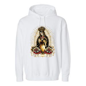 Our Lady Virgen De Guadalupe Virgin Mary Catholic Saint Art Garment-Dyed Fleece Hoodie