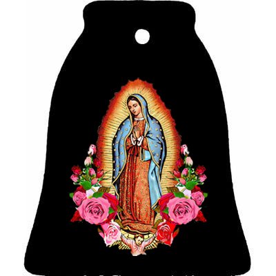 Our Lady Virgen De Guadalupe Virgin Mary Gracias Madre Mía Ceramic Bell Ornament