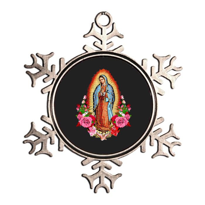 Our Lady Virgen De Guadalupe Virgin Mary Gracias Madre Mía Metallic Star Ornament