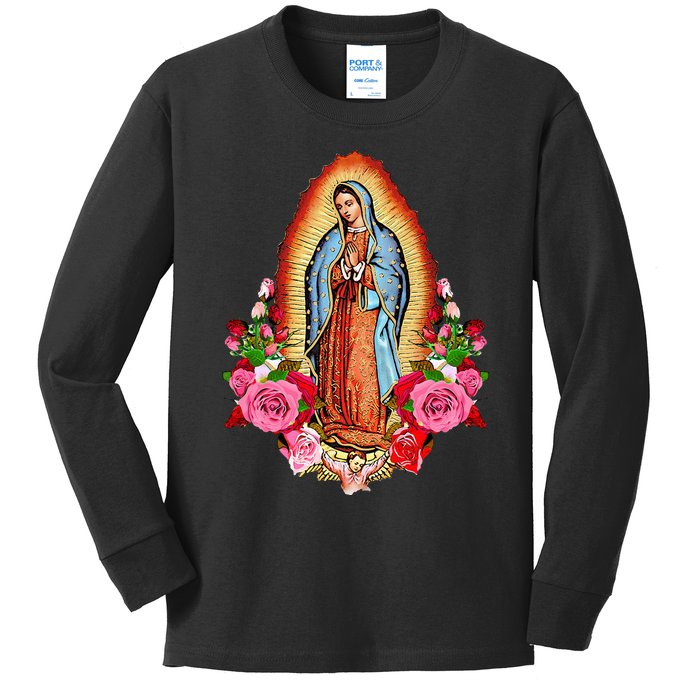 Our Lady Virgen De Guadalupe Virgin Mary Gracias Madre Mía Kids Long Sleeve Shirt