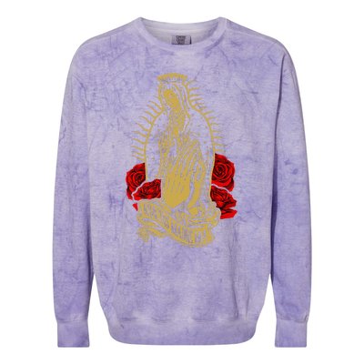 Our Lady Virgen De Guadalupe Virgin Mary Gracias Madre Mía  Colorblast Crewneck Sweatshirt