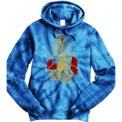 Our Lady Virgen De Guadalupe Virgin Mary Gracias Madre Mía  Tie Dye Hoodie